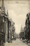 VINTAGE POSTCARD Caen the Street Saint Pierre and Apse of St Saver