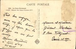 VINTAGE POSTCARD Caen Manor of People D Weapons