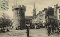 VINTAGE POSTCARD Caen Places of Possonnerie and the Tower the King