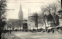 VINTAGE POSTCARD Caen Markets and the Guillaume Tower