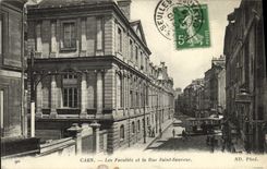 VINTAGE POSTCARD Caen Faculae and the Street Saint Saver