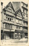 VINTAGE POSTCARD Caen Old women Houses Of Wood of the Street Levrard Saint Pierre