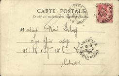 VINTAGE POSTCARD Caen Old women House Street St Pierre Ozanne