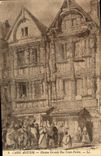 VINTAGE POSTCARD Old Caen House Main street Saint Pierre