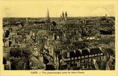 VINTAGE POSTCARD Caen Panoramic View taken of Saint Pierre