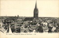 POSTAL Caen de la VENDIMIA vista del castillo en Saint Pierre