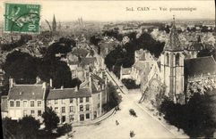 Opinion panoramica de Caen de la POSTAL de la VENDIMIA