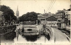 La POSTAL Caen de la VENDIMIA los pescados hace compras y L campos de la lavanda del Saint Pierre de la iglesia