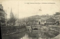 El St Pedro L canal de alimentacion y el pescado del bulevar de Caen de la POSTAL de la VENDIMIA hace compras