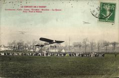 VINTAGE POSTCARD Caen Circuit of L Western Caen Lison Scutches Mexidon the Tail Jouy Fort and Rheims Avion Aviation