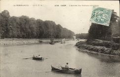 La POSTAL Caen L de la VENDIMIA llego de los vidrios de la arena en L adorna