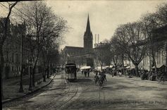 POSTAL Caen de la VENDIMIA la tranvia del St Pedro del bulevar