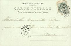 VINTAGE POSTCARD Caen Les Bains Steam train