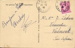 Opinion de Caen de la POSTAL de la VENDIMIA hacia el Saint Pierre de Militaria de la calle