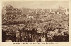 La POSTAL Caen de la VENDIMIA en la parte inferior coloca Foch y Quartier St  Louis 1944 1945 Militaria