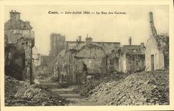 POSTAL Caen julio junio de la VENDIMIA la calle de los frailes carmelitas de Militaria