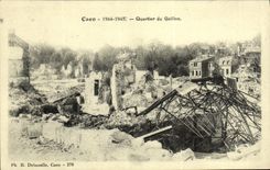 POSTAL Caen 1944 de la VENDIMIA 1945 districtos de Militaria de Gaillon