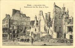 VENDIMIA POSTAL Caen junio julio de 1944 Militaria Emplacemnet del Ets cuyo y Thire