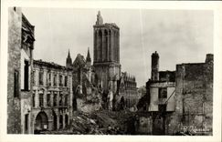 POSTAL Caen de la VENDIMIA el banco del credito industrial de Normandia y de L Saint Pierre de Militaria de la iglesia