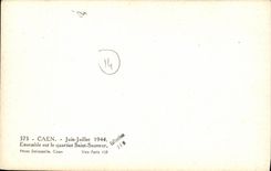 VENDIMIA POSTAL Caen junio Militaria julio de 1944 junto en el ahorrador santo del districto