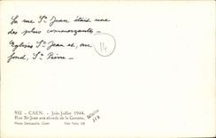 VENDIMIA POSTAL Caen junio St Jean de la calle de julio de 1944 con los accesos del Gavotte