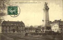 Cuarteles y Pont Alejandro de Caen Hamelin de la POSTAL de la VENDIMIA III Militaria