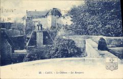 POSTAL Caen de la VENDIMIA las paredes del castillo