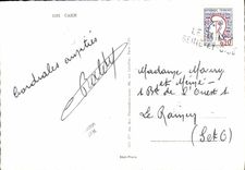 POSTAL MODERNA Caen Abbaye con los postes de los hombres de las damas