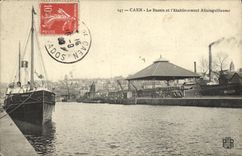 POSTAL Caen de la VENDIMIA el lavabo y el L barco de Allainguillaume del establecimiento