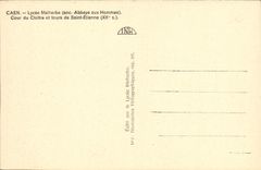 Corte de Malherbe de la universidad de Caen de la POSTAL de la VENDIMIA del claustro y de las vueltas de Etienne Saint