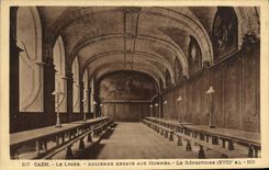 POSTAL Caen de la VENDIMIA la abadia vieja de la universidad con los hombres el refectorio