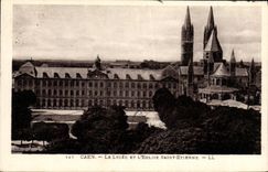 POSTAL Caen de la VENDIMIA la universidad y el L iglesia Etienne Saint