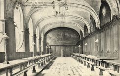 POSTAL Caen de la VENDIMIA la abadia vieja de la universidad de Malherbe con los hombres el refectorio