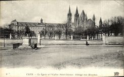 POSTAL Caen de la VENDIMIA la universidad y el L abadia de Saint E tienne de la iglesia con los hombres