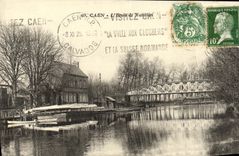 POSTAL Caen L escuela de la VENDIMIA de la natacion