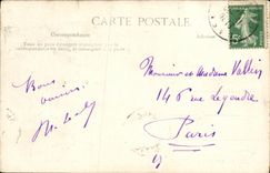 La POSTAL Caen de la VENDIMIA la universidad Malherbe Abbaye con los hombres apoya el pulso de la roca de Mignard