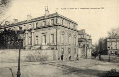 El hotel de Caen de la POSTAL de la VENDIMIA de la prefectura acaba en 1849