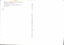 POSTAL MODERNA abadia de Caen con la iglesia de las senoras de la trinidad