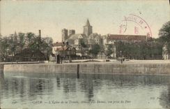POSTAL Caen L iglesia de la VENDIMIA de la abadia de la trinidad a las senoras vista del puerto