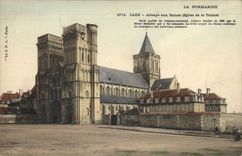 Abadia de Caen de la POSTAL de la VENDIMIA con la iglesia de las senoras de la trinidad