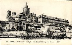 POSTAL Caen L dios del hotel y L iglesia de la VENDIMIA de la abadia de la trinidad a las senoras
