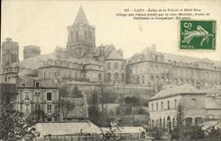 La iglesia de Caen de la POSTAL de la VENDIMIA de la abadia de dios de la trinidad y del hotel con las senoras se reclino por la reina de Matilde