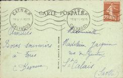 Iglesia Notre Dame o Gloriette de Caen de la POSTAL de la VENDIMIA el ataque frontal