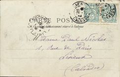 POSTAL Caen interior de la VENDIMIA de L iglesia de Gloriette