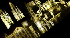 POSTAL MODERNA Caen L abadia con el illuminee de Saint E tienne de la iglesia de los hombres