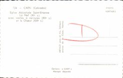 POSTAL MODERNA iglesia Etienne de la abadia de Caen Saint el cubo