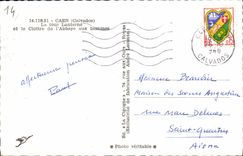 POSTAL MODERNA Caen la linterna de la torre y el claustro de la abadia a los hombres