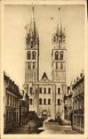 Abadia de St  Etienne de la iglesia de Caen de la POSTAL de la VENDIMIA con el ataque frontal del romance de los hombres