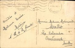 Abadia de St  Etienne de la iglesia de Caen de la POSTAL de la VENDIMIA con el ataque frontal del romance de los hombres