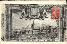 Abadia de Caen de la POSTAL de la VENDIMIA de Etienne Saint